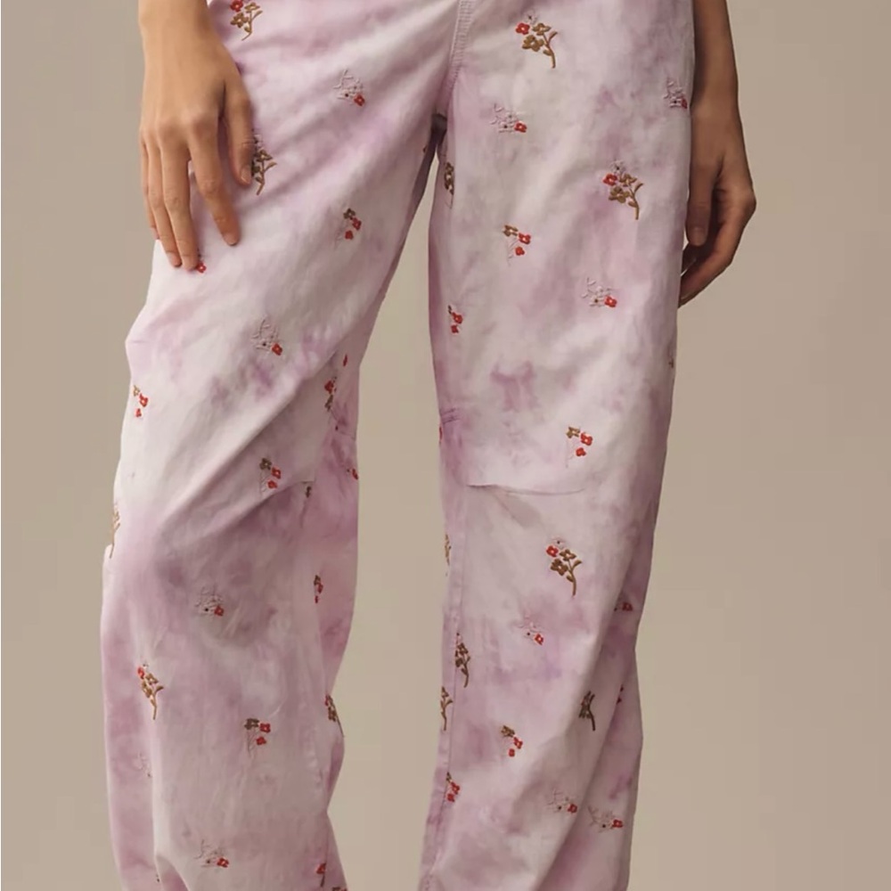Anthropologie Pilcro Embroidered Parachute Pant new nwt size XXS